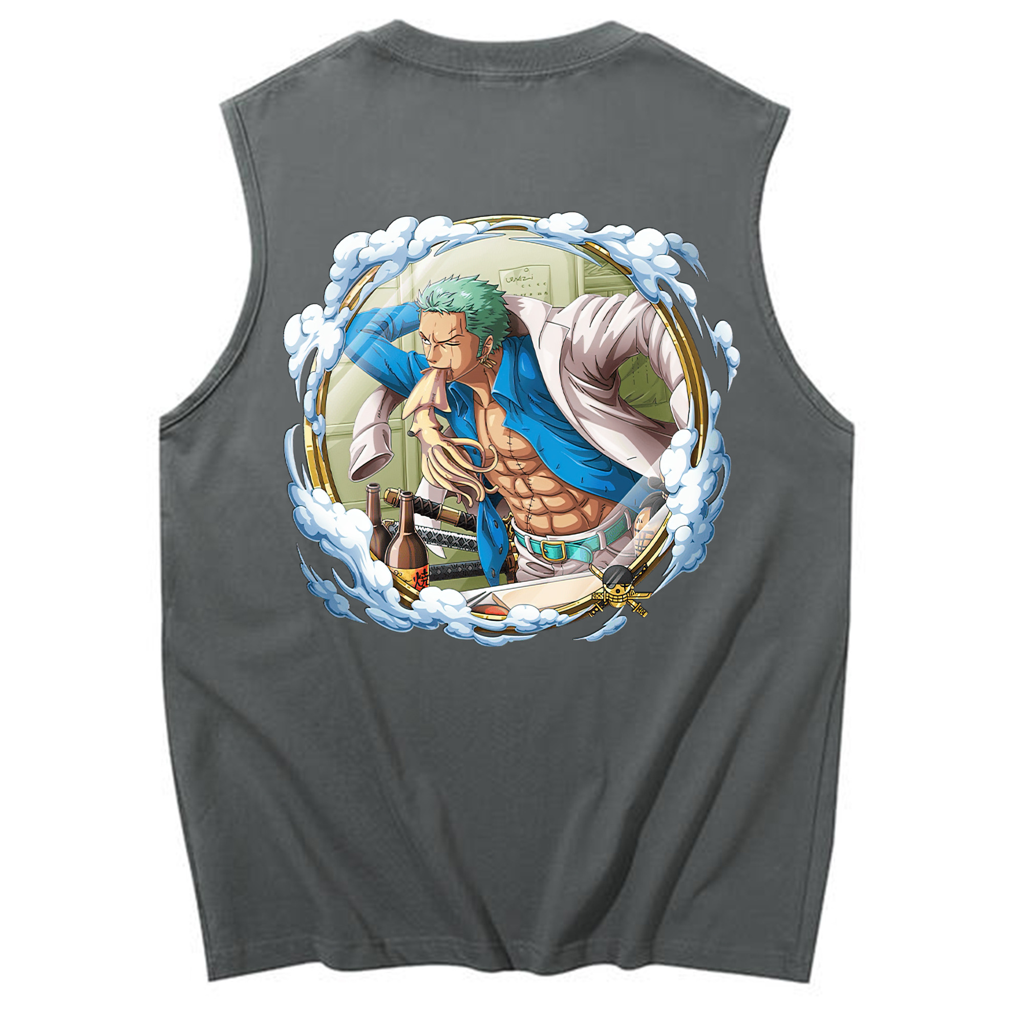 ワンピース ロロノア・ゾロ ONE PIECE Roronoa Zoro コットン100％タンクトップ（背面プリント）